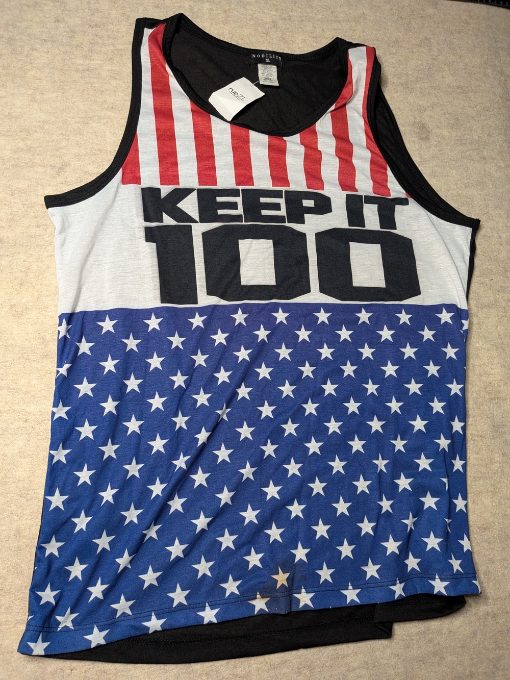 Nobility Keep It 100 Patriotic Tank Top - Red, White & Blue